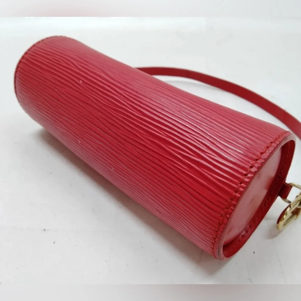 Louis Vuitton Red Epi Leather Cylinder Wristlet